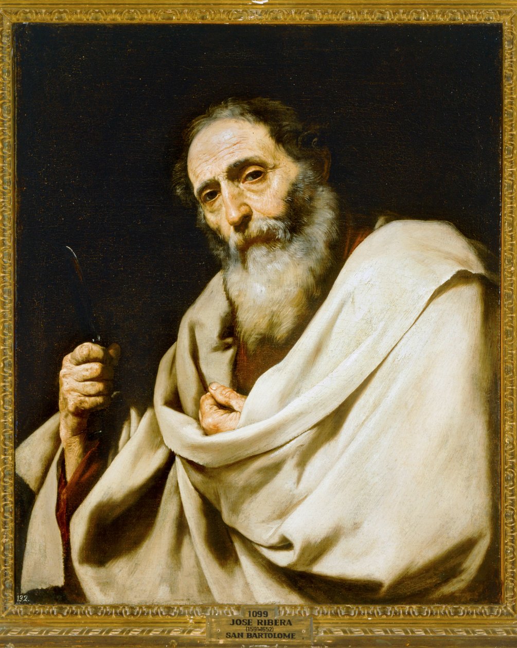 Saint Bartholomew ... (målning på duk) av Jusepe de (1591-1652) Ribera