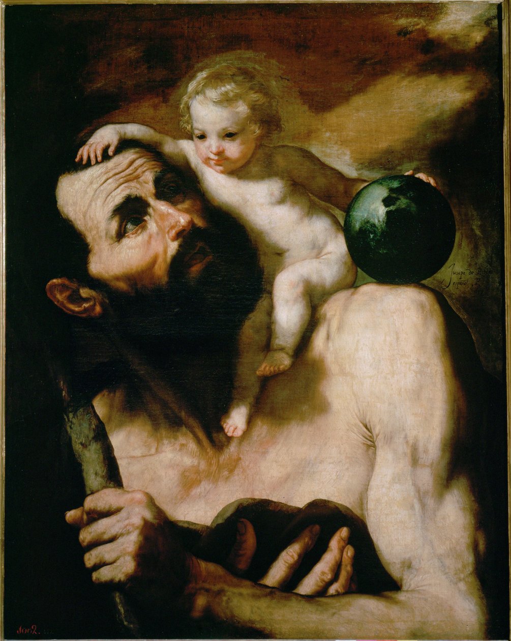 Sankt Kristoffer ... (målning på duk) av Jusepe de (1591-1652) Ribera