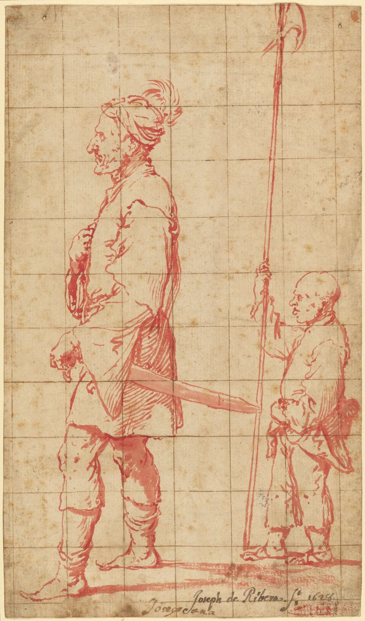 En potentat åtföljd av sin halbardbärare av Jusepe de Ribera