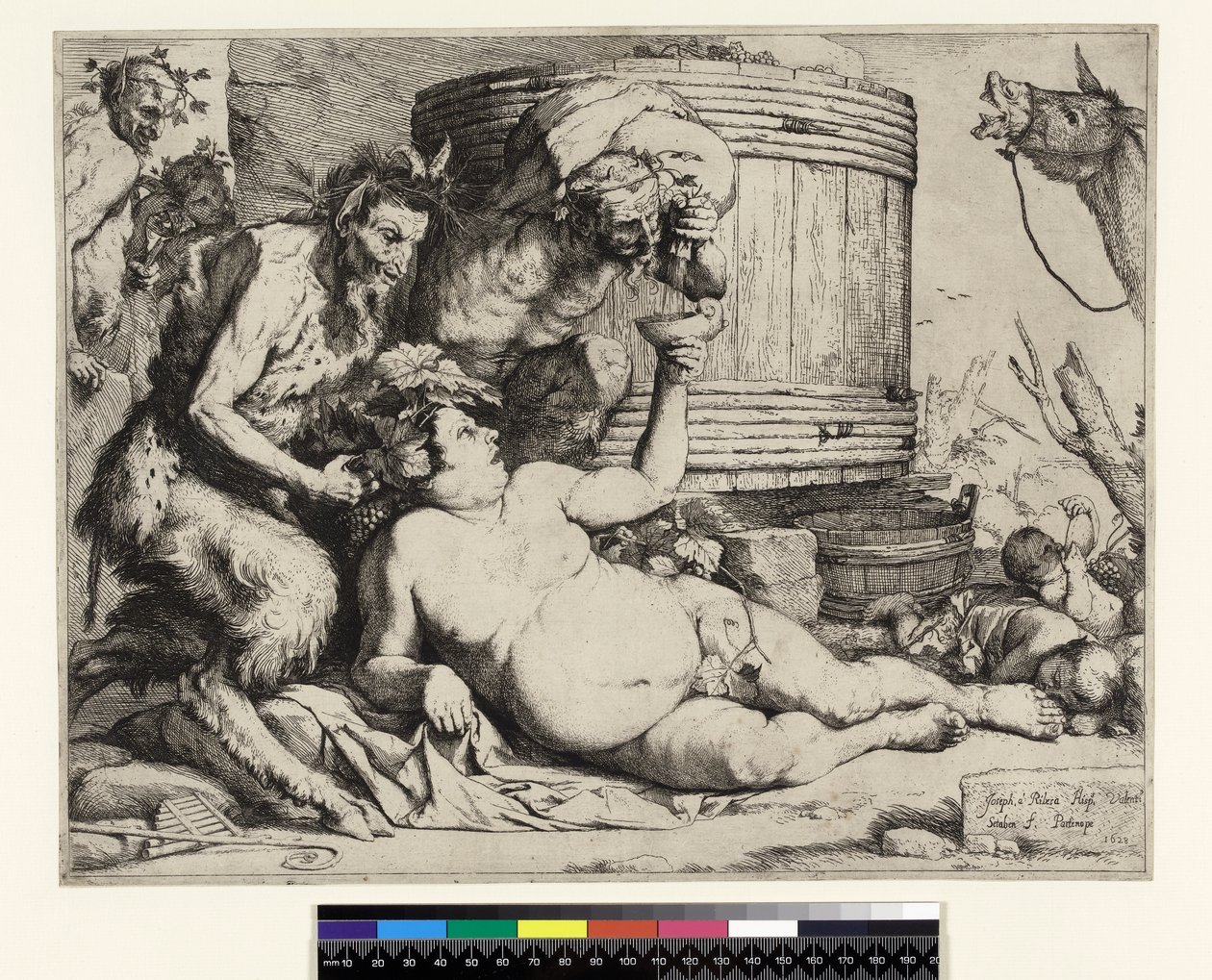 Drunken Silenus. Silenus vid vinkaret, före 1652 av Jusepe de Ribera