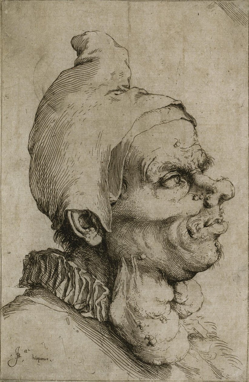 Stort groteskt huvud av Jusepe de Ribera