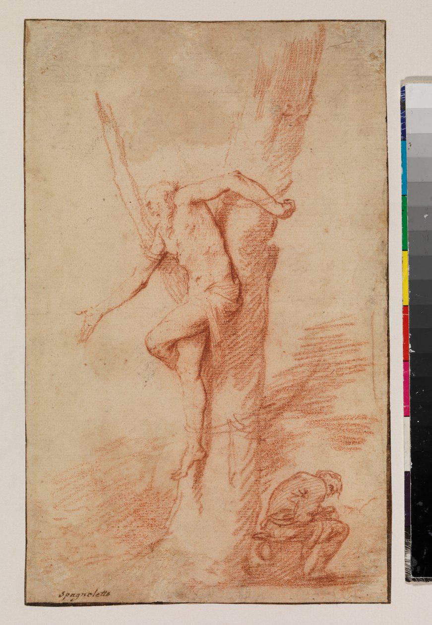 Man bunden till ett träd, och en figur som vilar, 1630-35 av Jusepe de Ribera