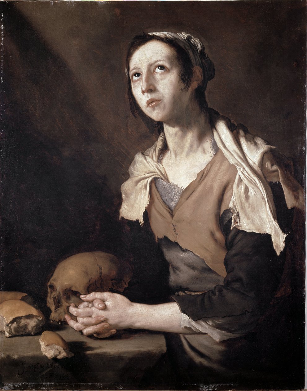Mary of Egypt - Mary the Egyptian (olja på duk av Jusepe de Ribera