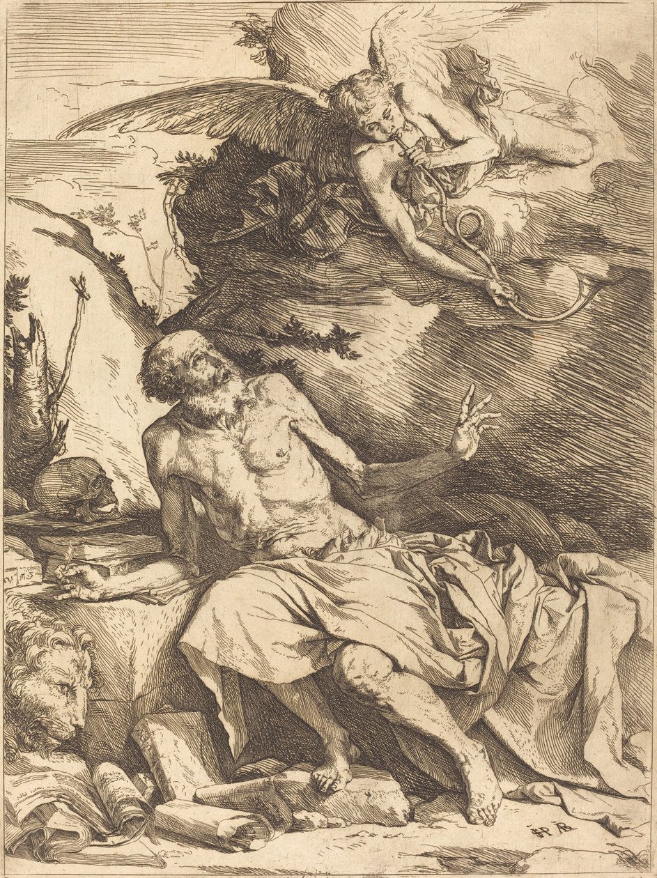 Den helige Jerome som hör den sista domens trumpet av Jusepe de Ribera