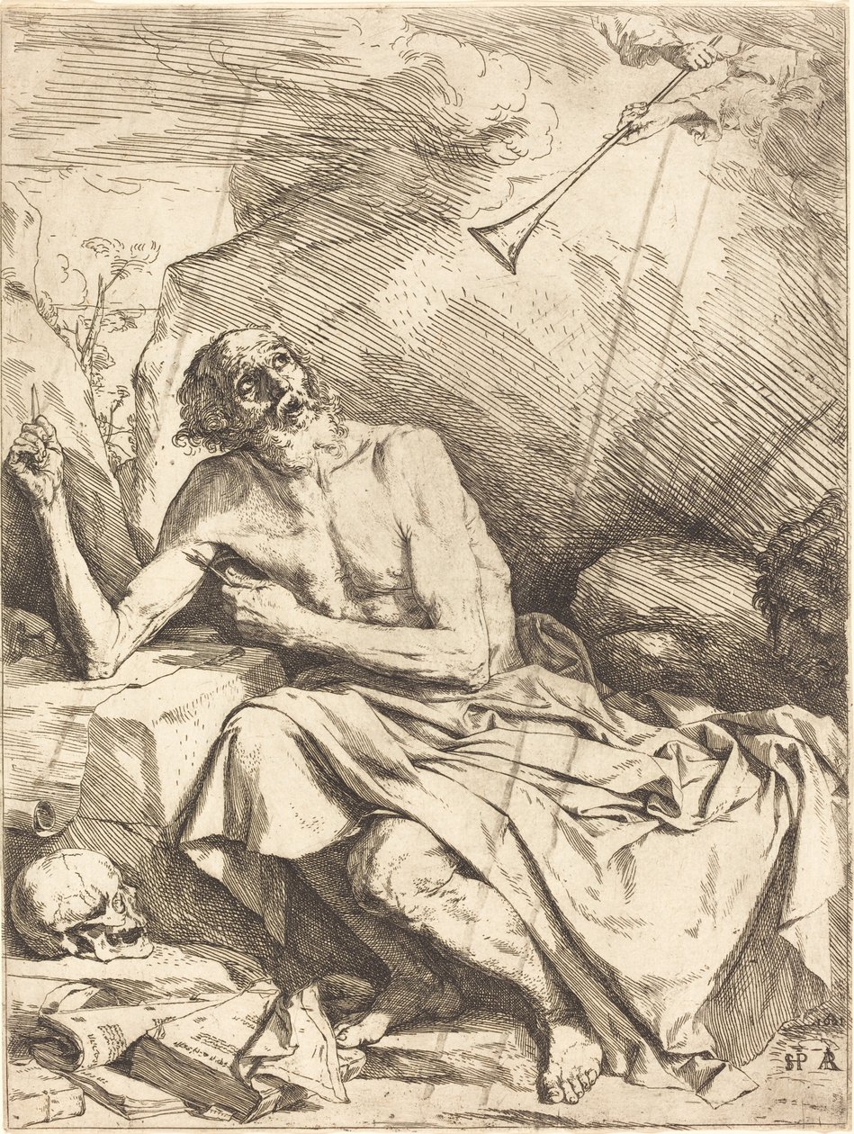 Den helige Jerome som hör den sista domens trumpet av Jusepe de Ribera
