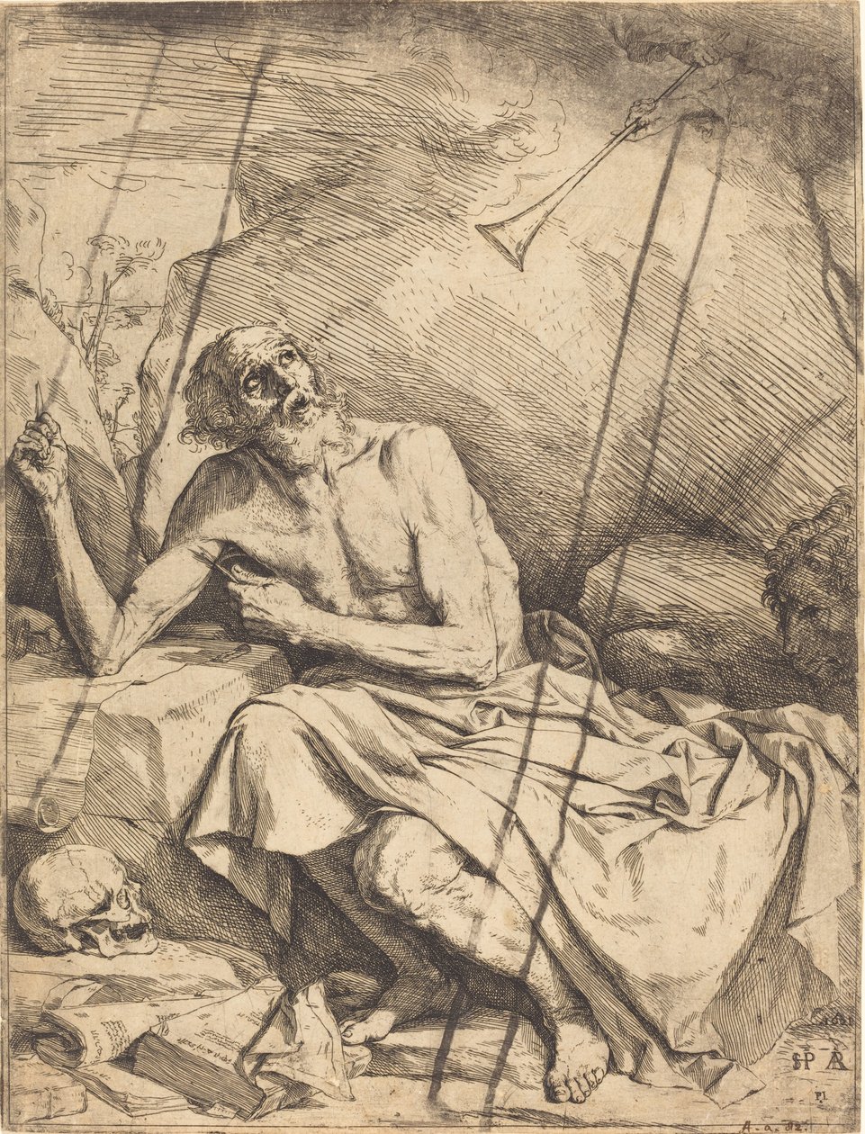 Den helige Jerome som hör den sista domens trumpet av Jusepe de Ribera