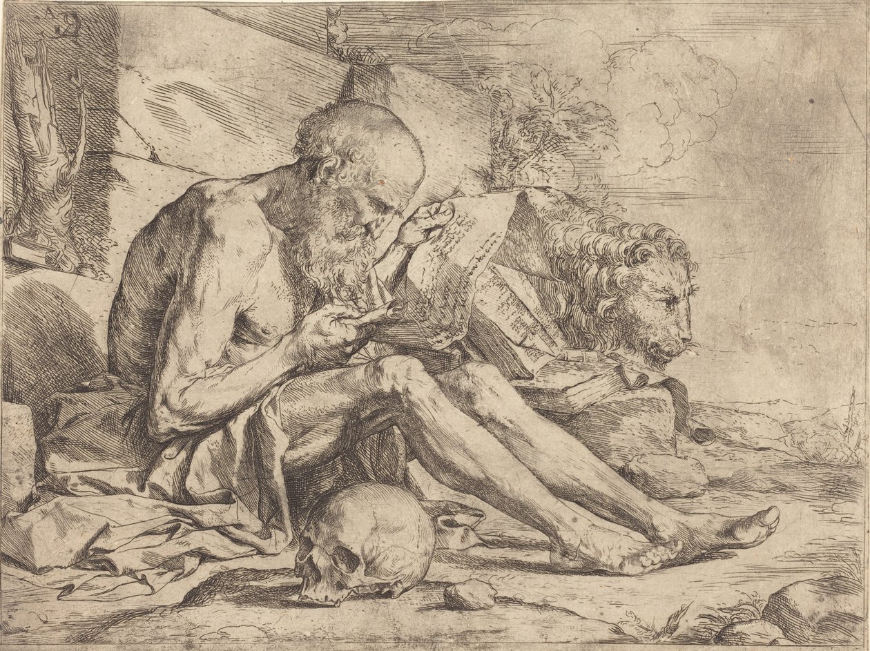 Den helige Hieronymus läser av Jusepe de Ribera