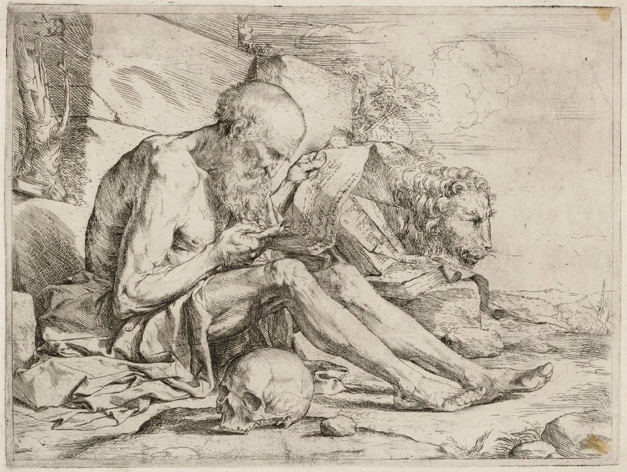 Den läsande helige Hieronymus av Jusepe de Ribera