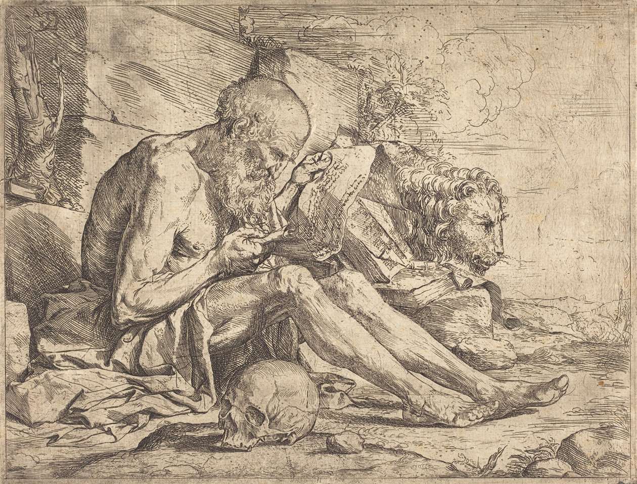 Sankt Hieronymus läser av Jusepe de Ribera