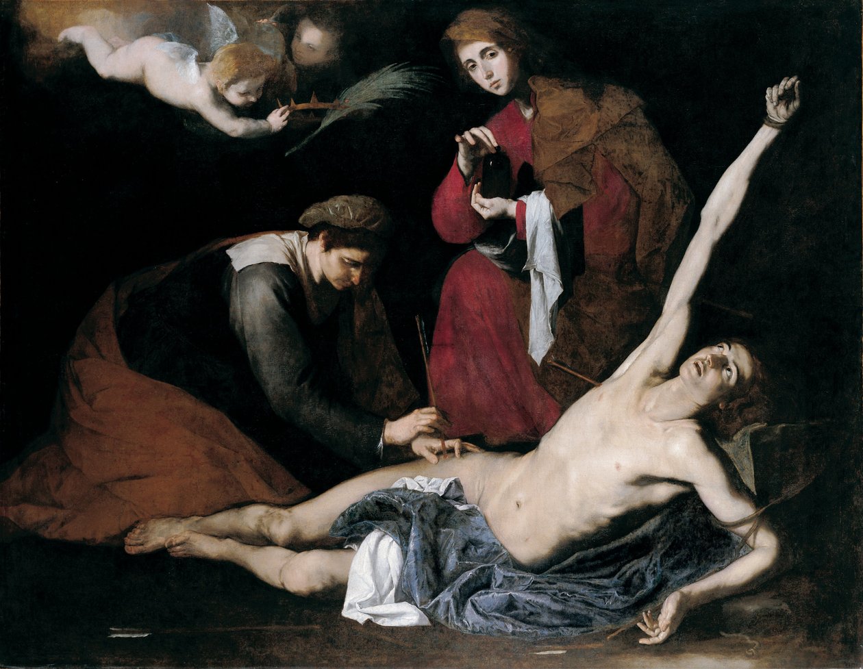 Sankt Sebastian botad av de heliga kvinnorna av Jusepe de Ribera