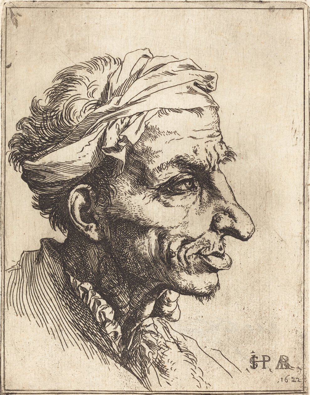 Litet groteskt huvud av Jusepe de Ribera