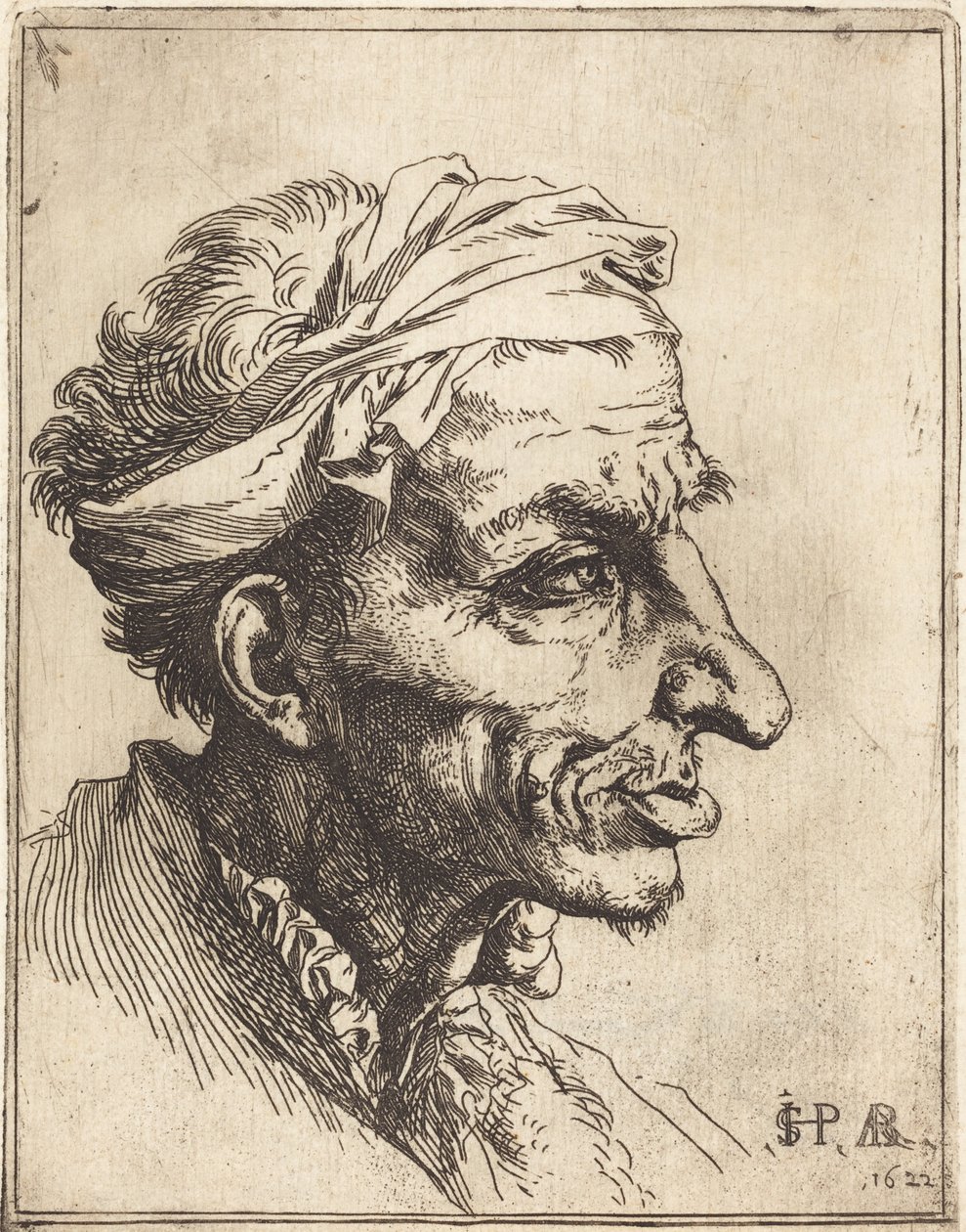 Litet groteskt huvud av Jusepe de Ribera