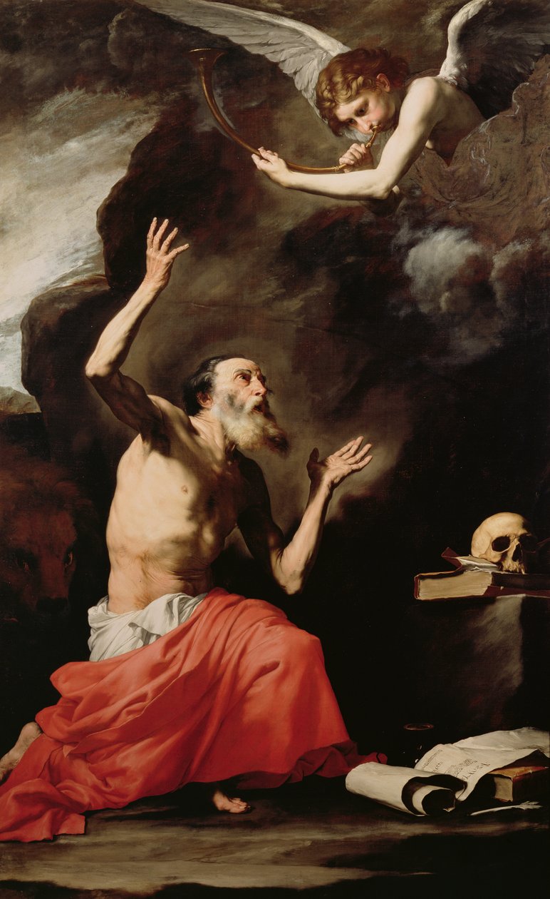 Den helige Hieronymus och domens ängel av Jusepe de Ribera