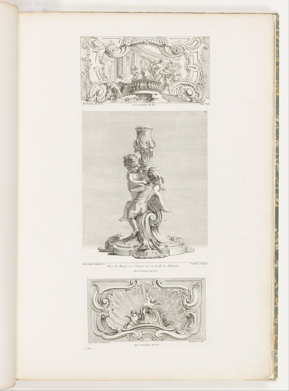 Prydnadspanel som visar bortförandet av Hélène, pl. 24 i Oeuvre av Juste Aurèle Meissonnier