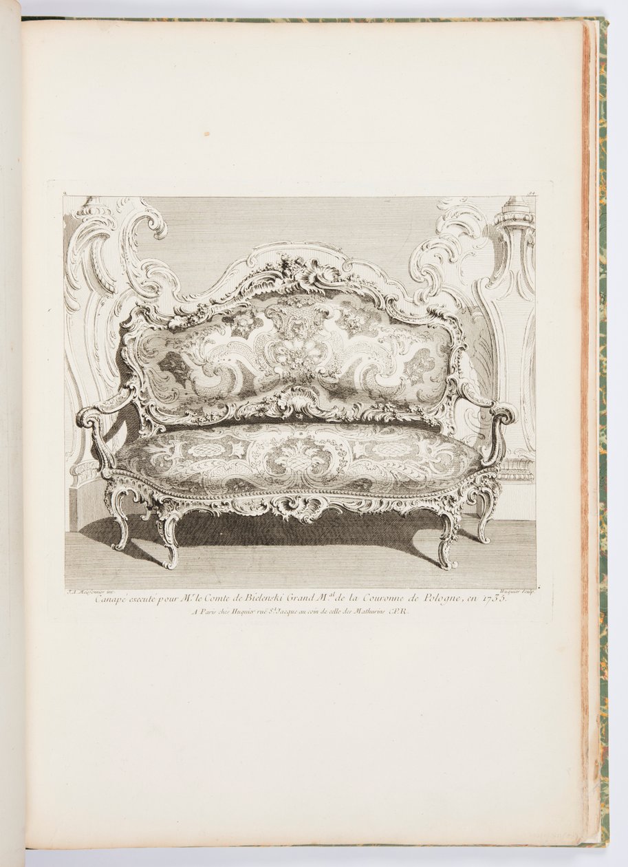 Soffa avrättad för herr greven av Bielinski Grand Mal av Polens krona, 1735.; Soffa avrättad för greven av Bielinski 1735, 4:e tavlan av Juste Aurèle Meissonnier