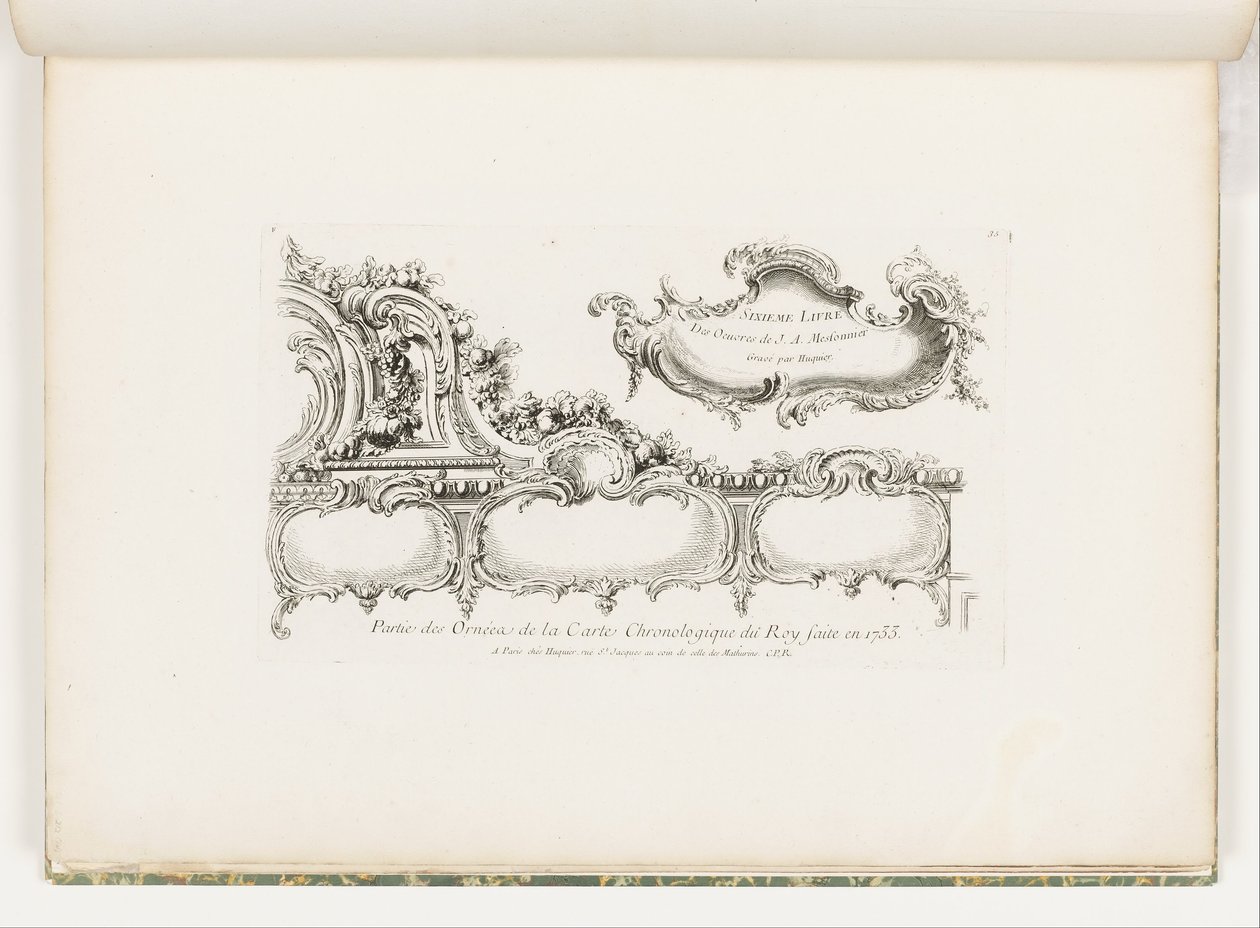 Part of the Ornamentation of the 1733 Chronology (Gamla testamentet) för konungen], pl. 35 i verk av Juste Aurele Meissonnier av Juste Aurèle Meissonnier