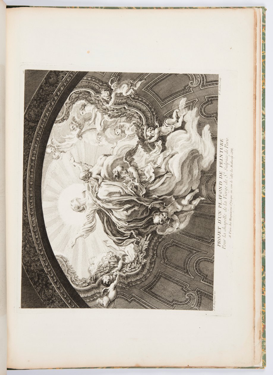 Design för målat tak för kapellet av Jungfrun av St. Sulpice av Paris, skylt 105, i Oeuvres de Juste-Aurèle Meissonnier (Verk av Just-Aurèle Meissonnier) av Juste Aurèle Meissonnier