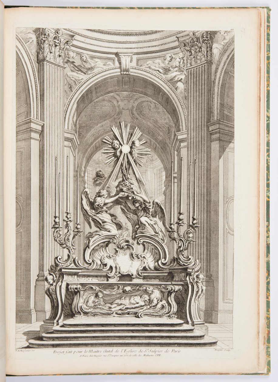 Design för Mästaraltaret i kyrkan St. Sulpice de Paris, skylt 109, i Oeuvres de Juste-Aurèle Meissonnier (Verk av Juste-Aurèle Meissonnier) av Juste Aurèle Meissonnier