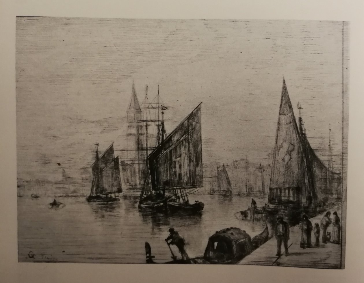 Venedig, etsning av Justin J. Gabriel