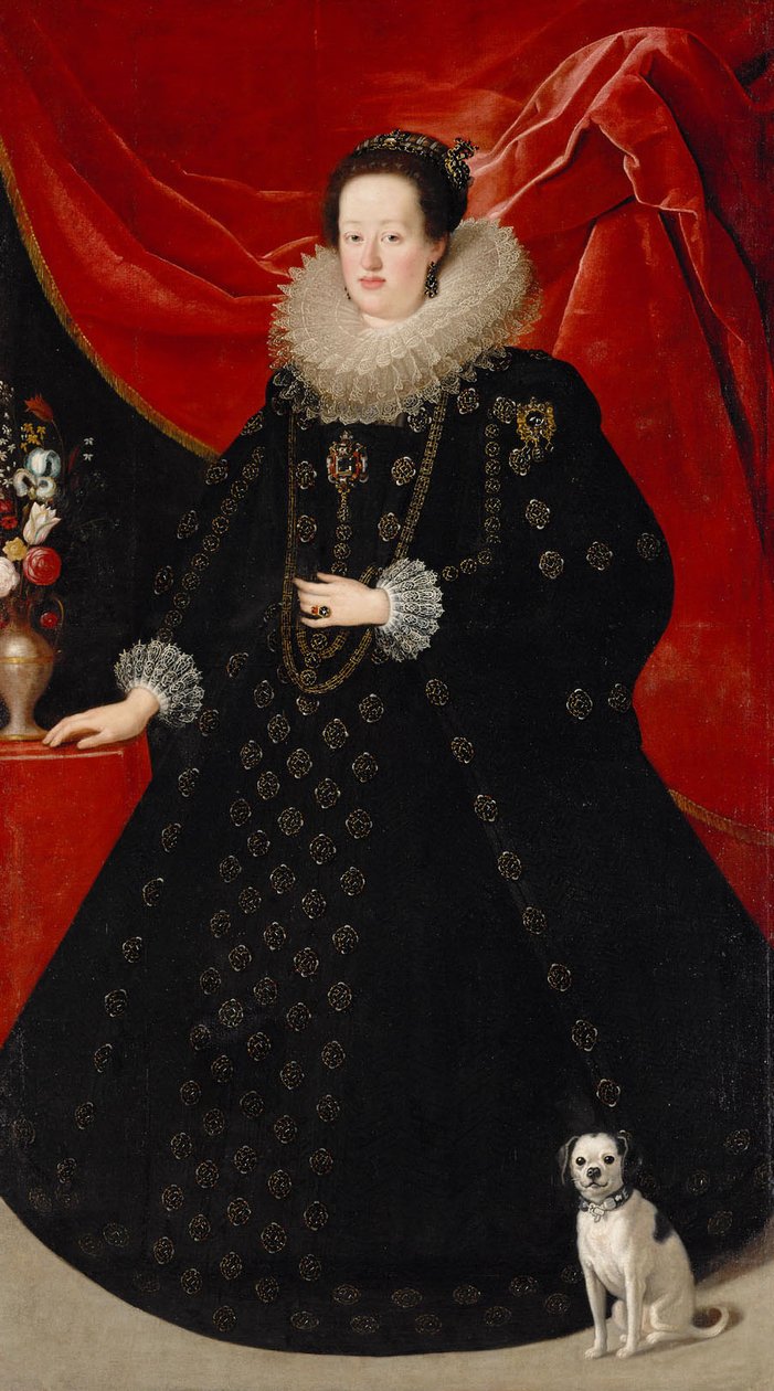 Eleonora Gonzaga (1598-1655), Empress in black dress av Justus Sustermans