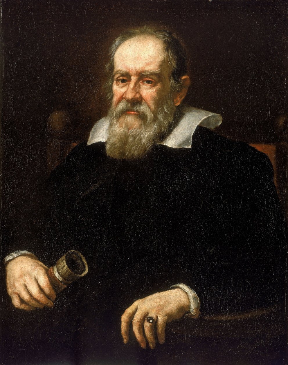 Porträtt av Galileo Galilei, känd som Galileo Galileo, italiensk astronom (1564-1642) Målning från Sustermans skola. av Justus (school of) Sustermans