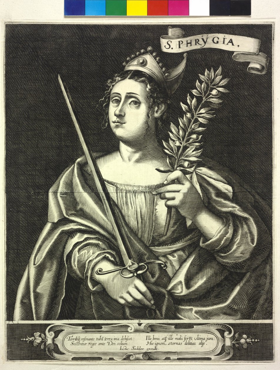Gravyr av Justus Sadeler frygisk sibylla (gravyr) av Justus Sadeler