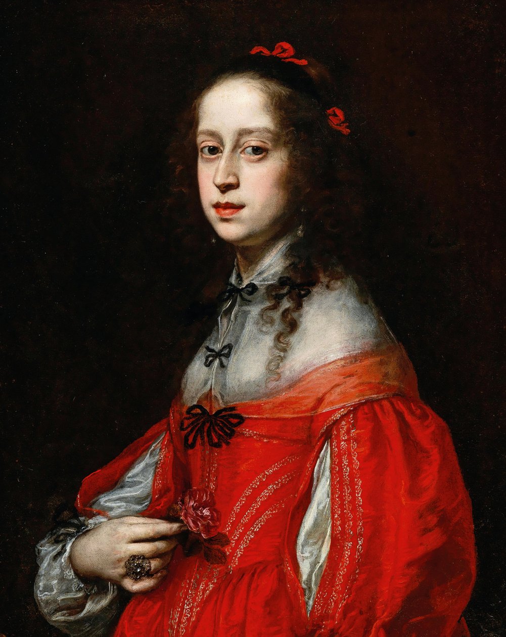 Porträtt av Maria Leopoldine von Habsburg-Tirol, tysk-romersk kejsarinna av Justus Sustermans