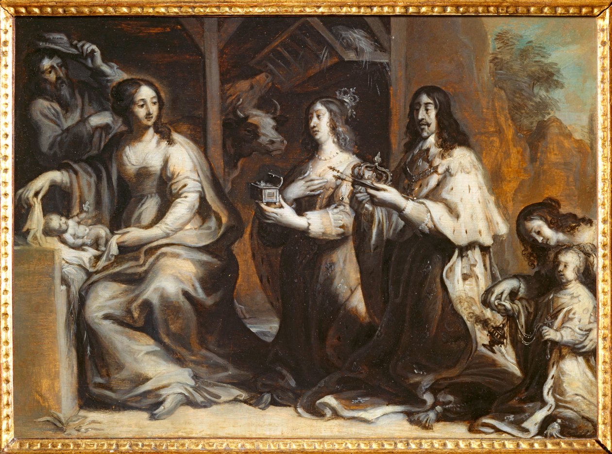 Ludvig XIII, Anna av Österrike och Dauphin ber inför den heliga familjen - Ludvig XII ... av Justus van Egmont
