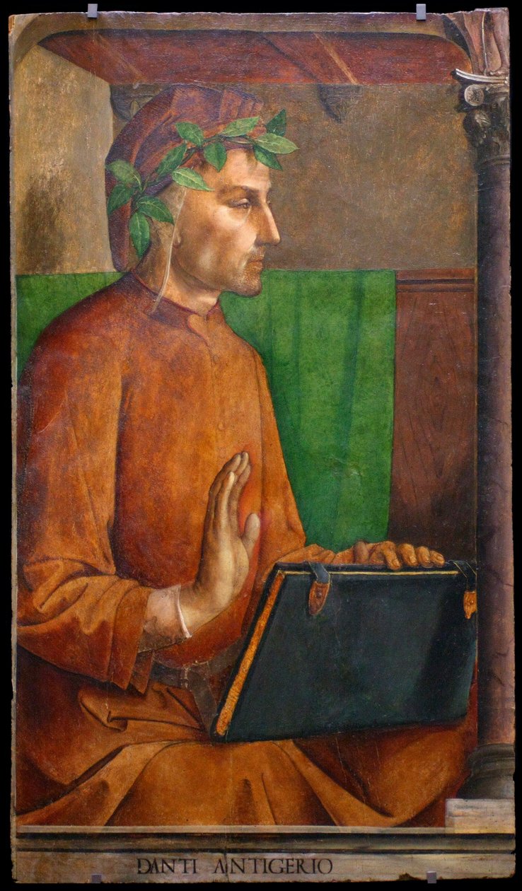 Porträtt av Dante Alighieri 1265-1321, 1476 av Justus van Gent