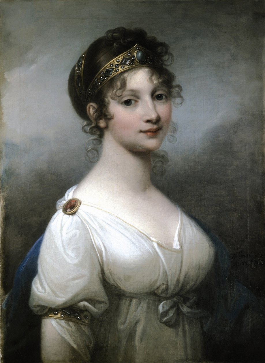 Porträtt av drottning Louise av Preussen 1776-1810, 1802 av Józef Grassi