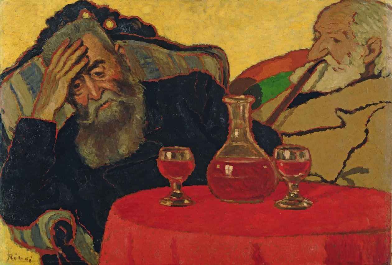 Min far med farbror Piacsek dricker rött vin, 1907 av József Rippl Rónai