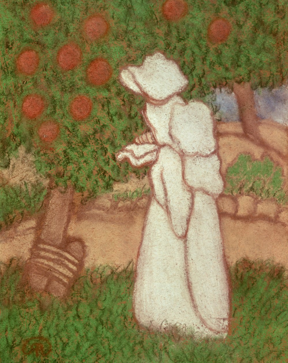 Woman in a White Dress, 1896 (pastel on paper)swed av József Rippl Rónai