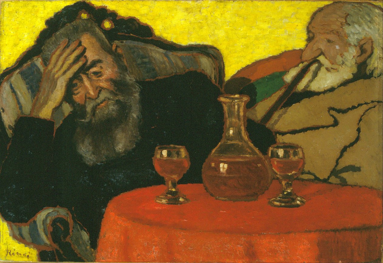 Min far och Piacsek, med rött vin av József Rippl Rónai