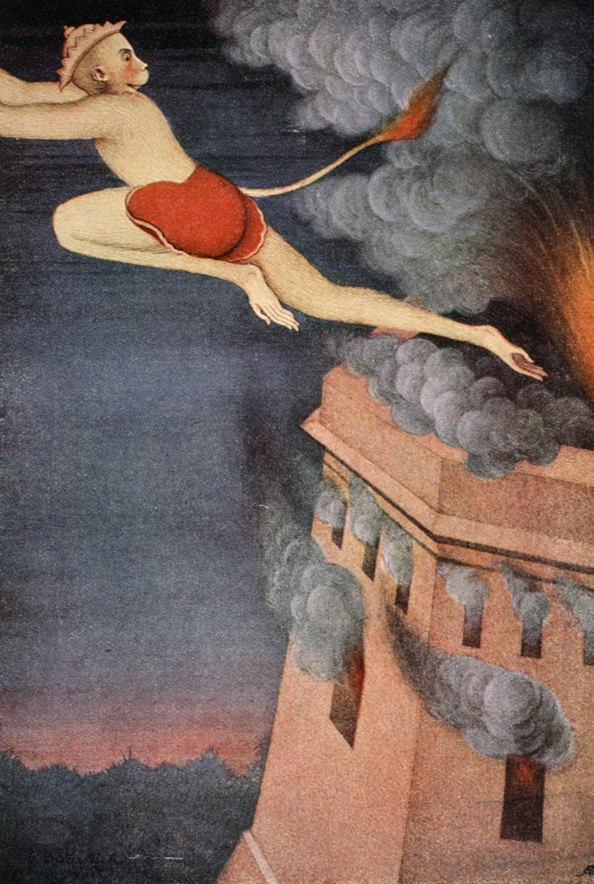 Burning of Lanka, 1913. av K Venkatappa