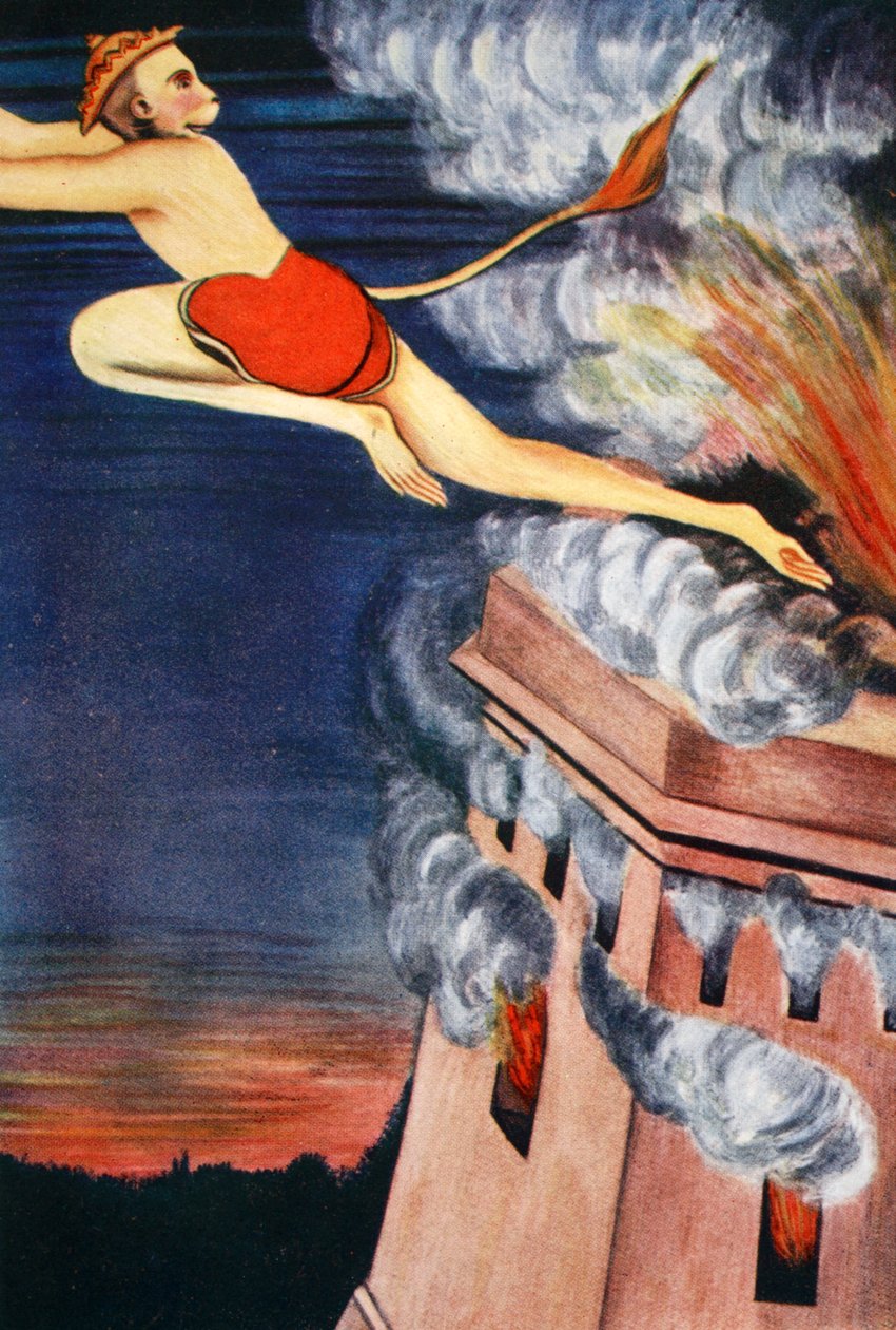 Burning of Lanka, 1913. av K Venkatappa