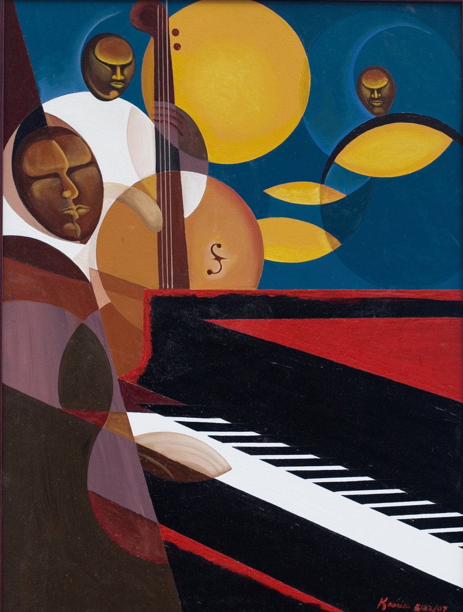 Cobalt Jazz, 2007 (olja och akryl på duk) av Kaaria Mucherera