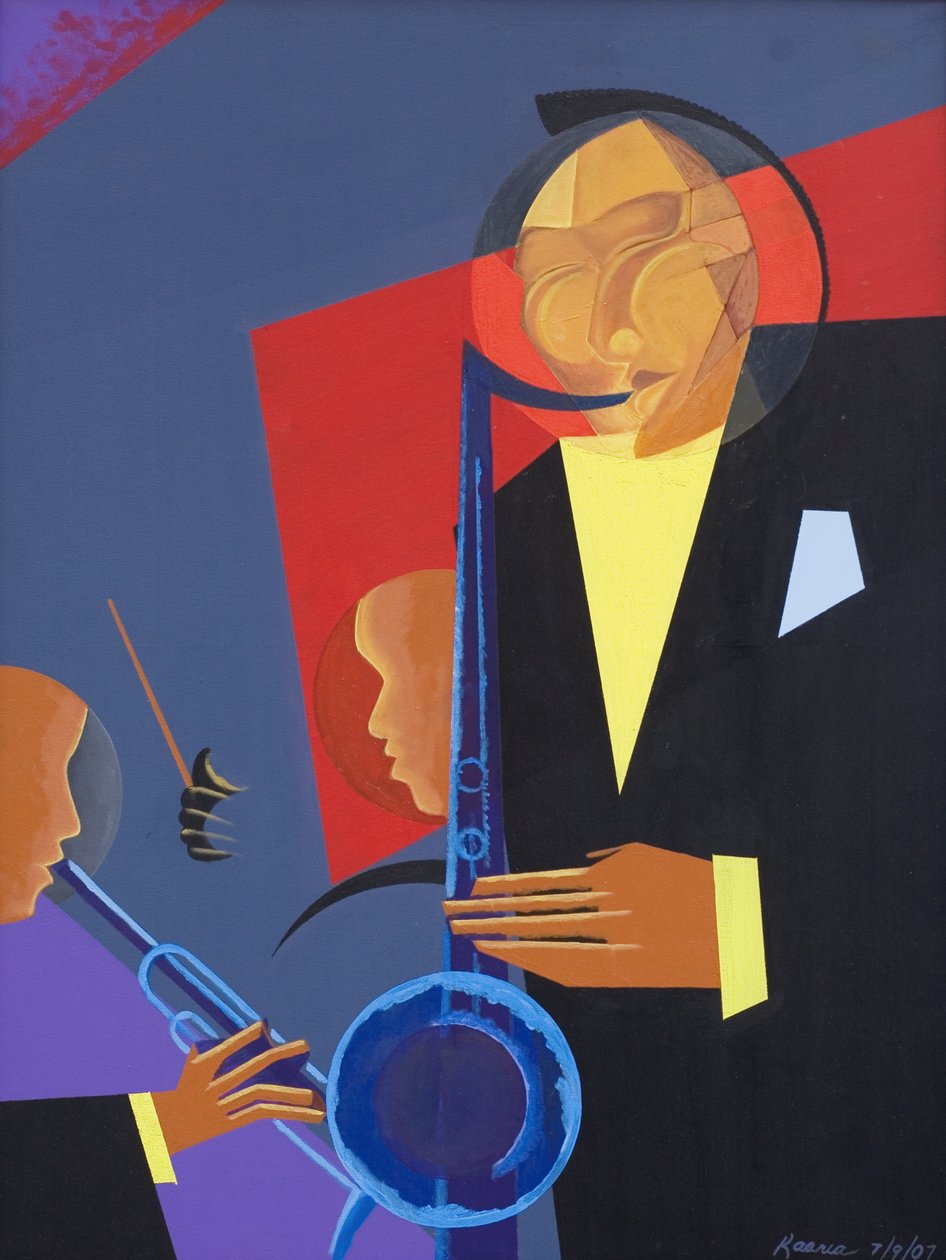 Jazz Sharp, 2007 (olja och akryl på duk) av Kaaria Mucherera