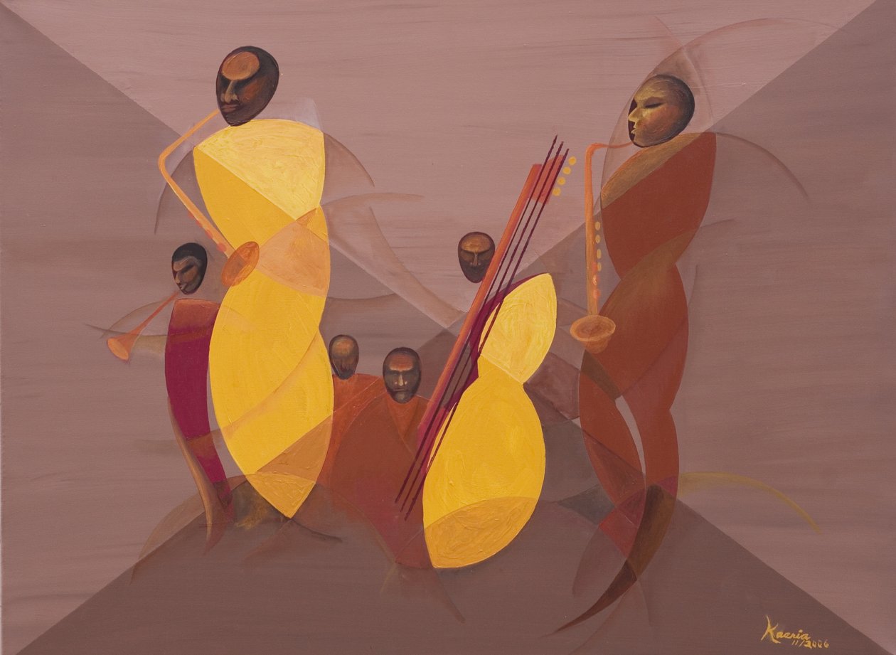 Mango Jazz, 2006 (olja och akryl på duk) av Kaaria Mucherera
