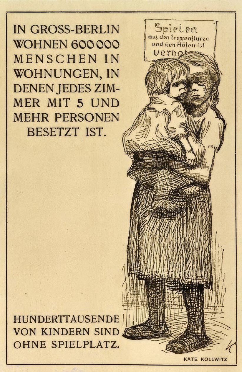 Hundratusentals barn saknar lekplats. av Käthe Kollwitz