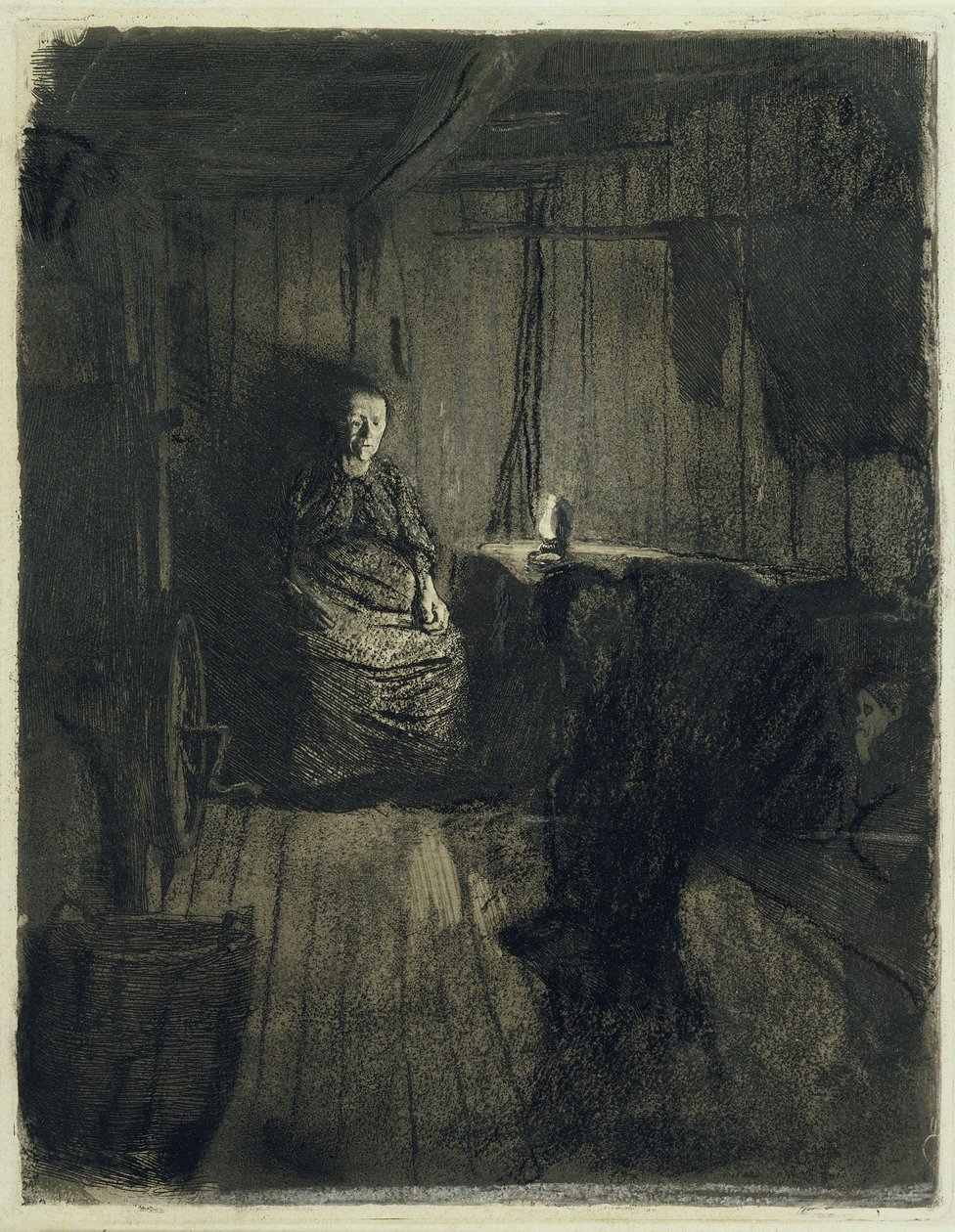 Nöd (Förkastad version av ”Ett vävaruppror”, 1:a utgåvan) av Käthe Kollwitz