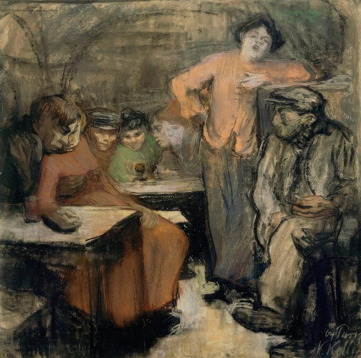 Parisisk källare av Käthe Kollwitz