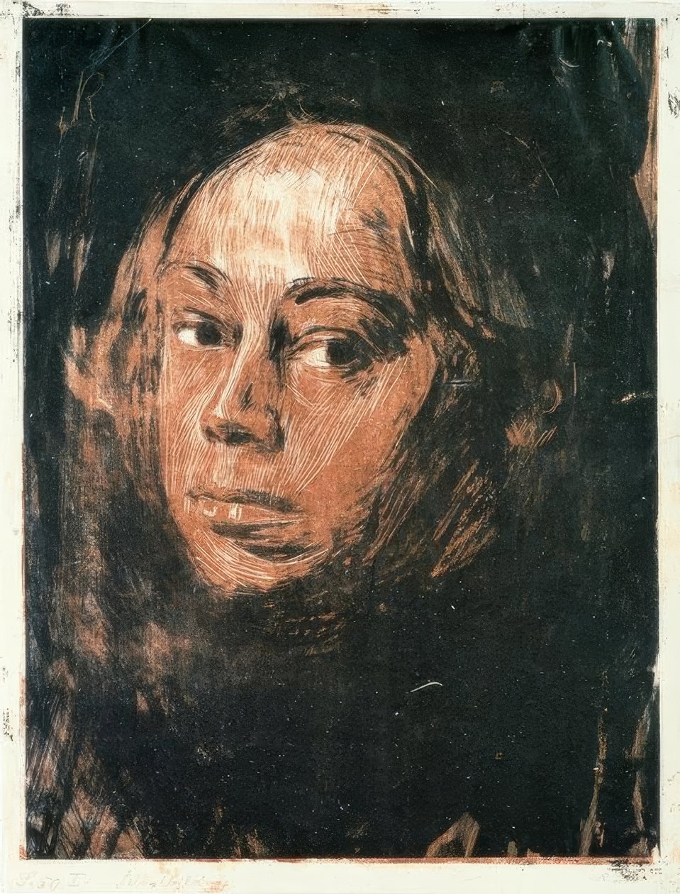 Självporträtt till vänster av Käthe Kollwitz