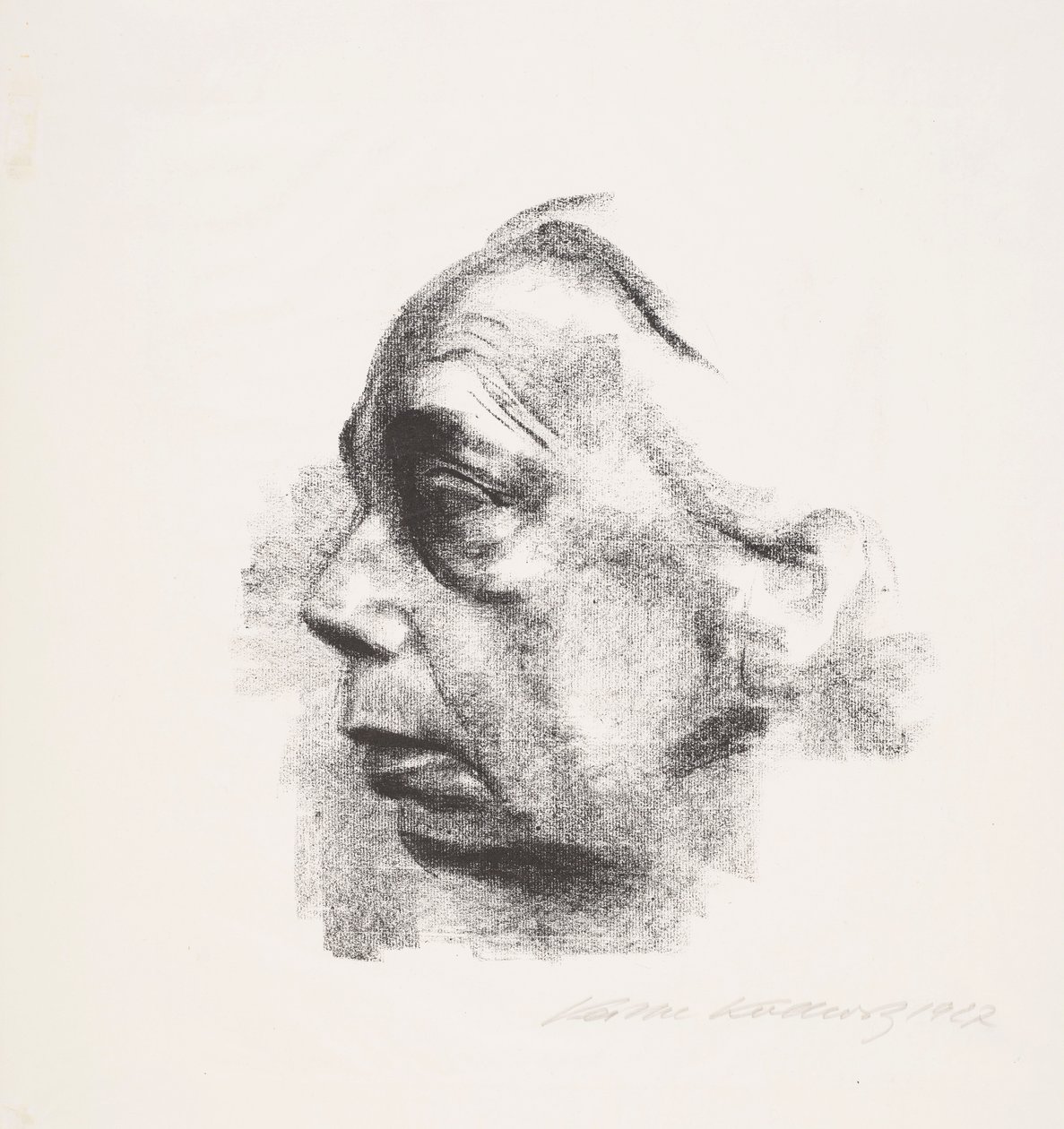 Självporträtt i profil av Käthe Kollwitz