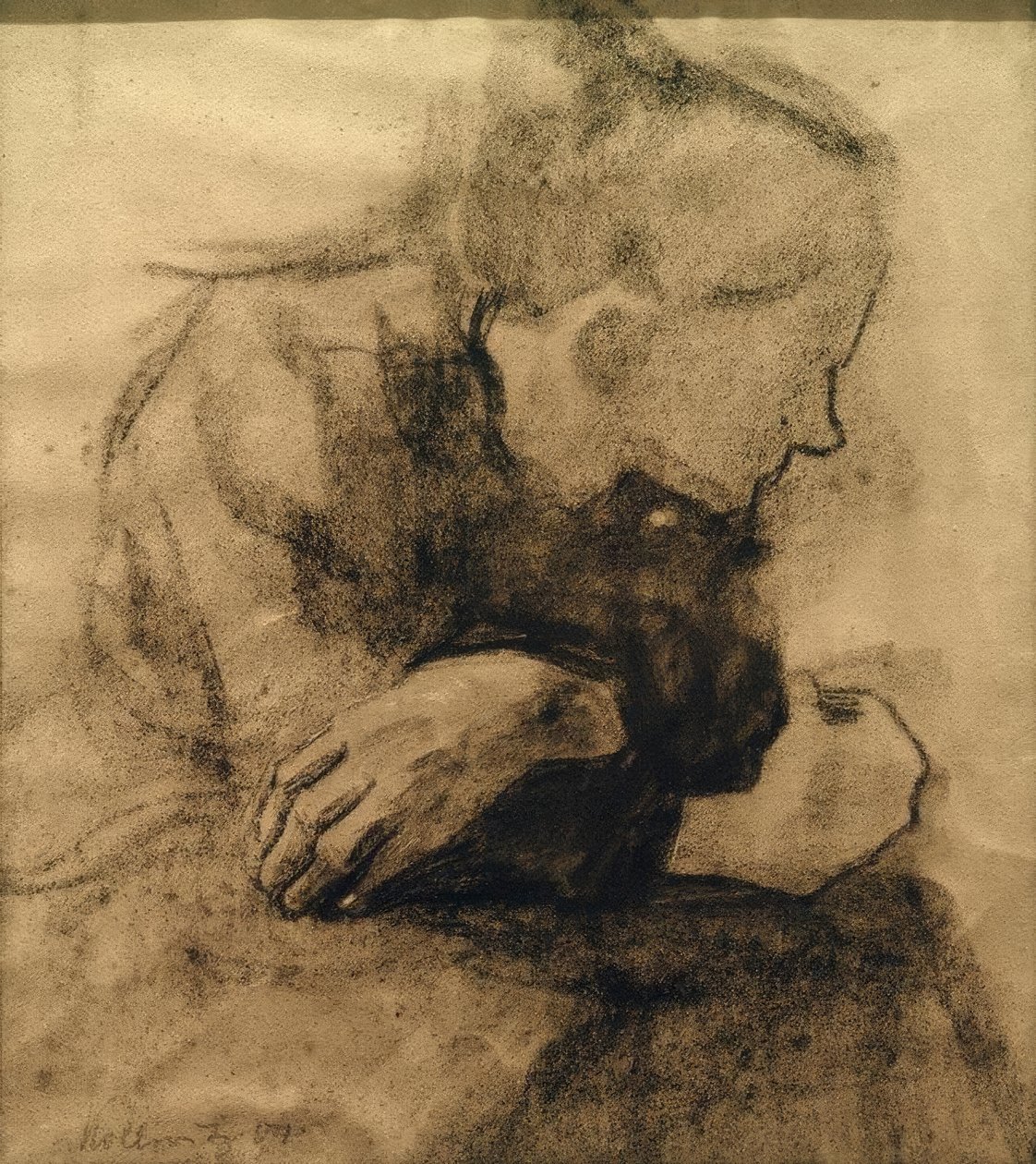 Sittande arbetarkvinna av Käthe Kollwitz