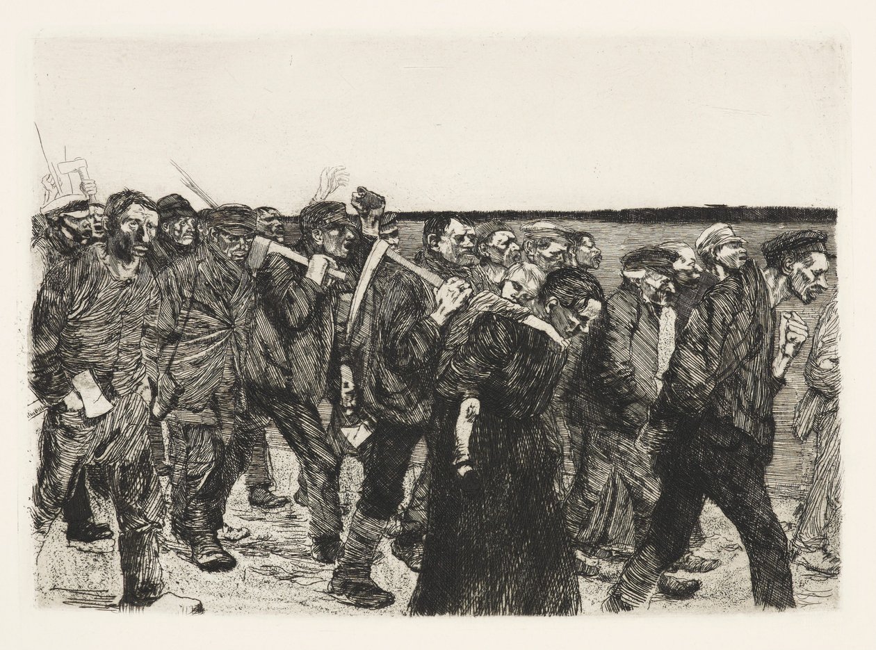 Weberzug (Vävarnas marsch) av Käthe Kollwitz