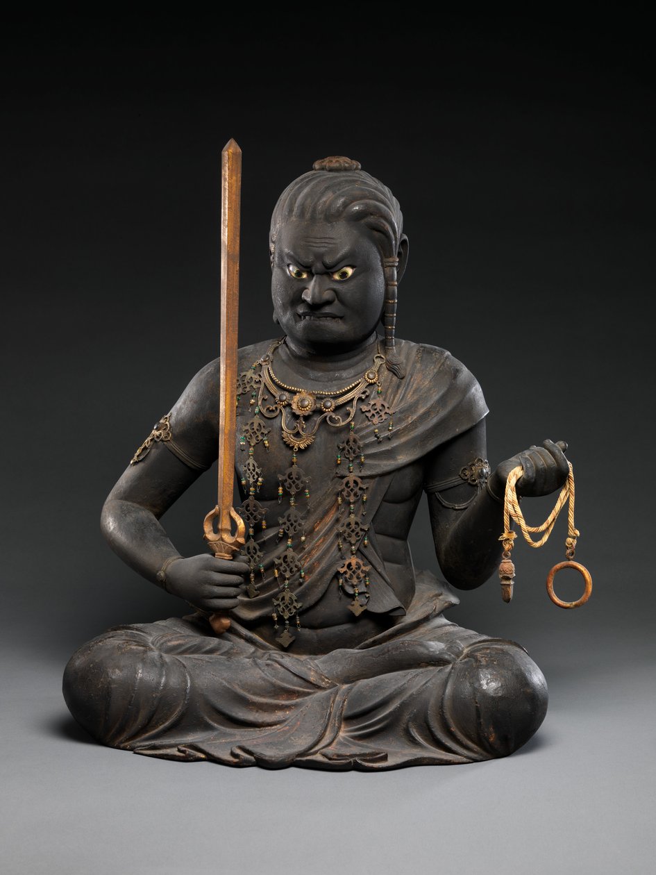 Fudō Myōō, tidigt 1200-tal (lack och guld med kristall) av Kaikei Kaikei