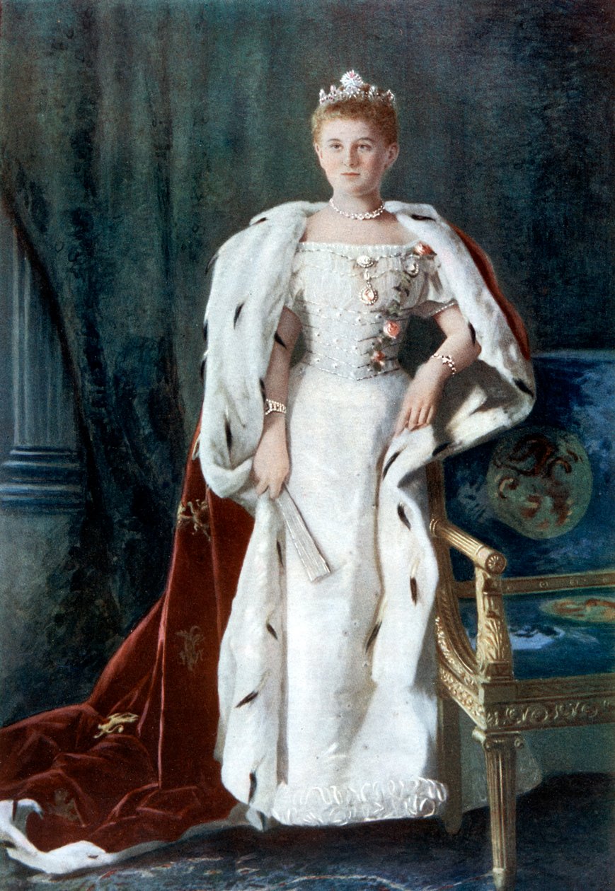 Drottning Wilhelmina av Nederländerna, tidigt 1900-tal. av Kaineke