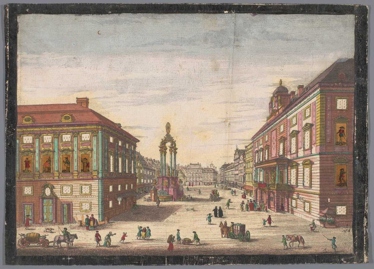 Utsikt över Hohe Markt i Wien Se Hochenmarck av Kaiserlich Franziskische Akademie (possibly)
