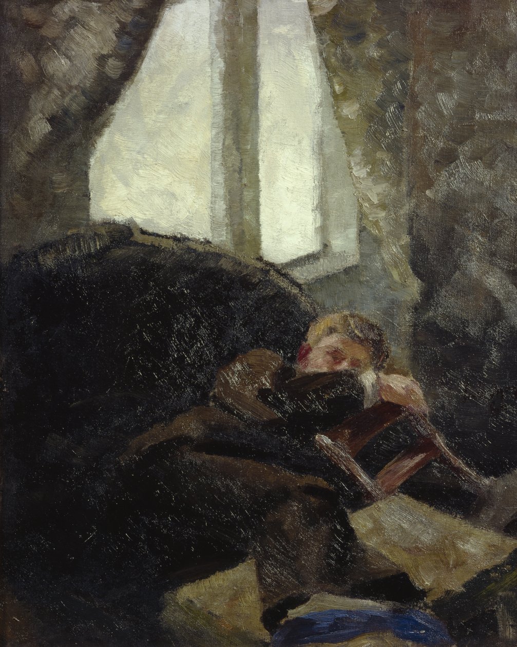 Ung man - dagen efter (baksmälla) 1884 (olja på duk) av Kalle Lochen