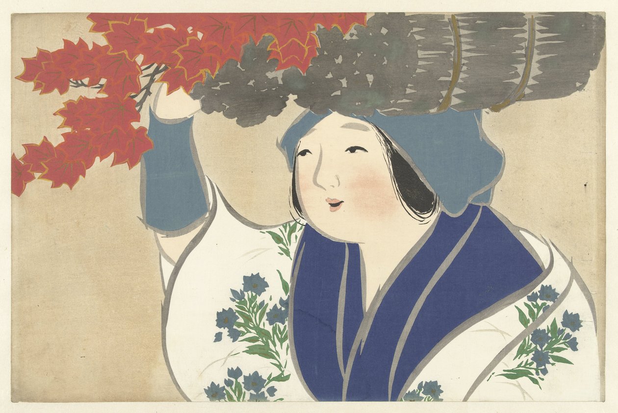 Vedförsäljare Kuroki uri Flowers of a Hundred Worlds (serietitel) Momoyogusa, vol. 1 (serietitel) av Kamisaka Sekka